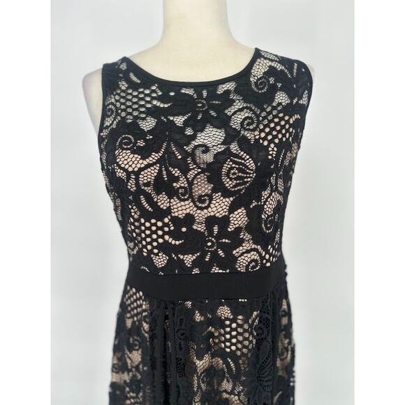 Candalite Evening Gown Dress Petite Large PL Black Lace Maxi Whimsigoth Fairy - Picture 2 of 9